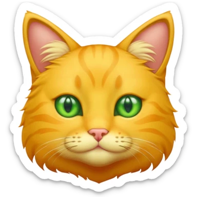GATO AMARILLO SIN OREJAS VERDES sticker