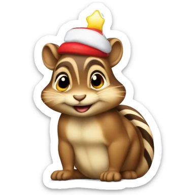 Christmas lights on chipmunk sticker