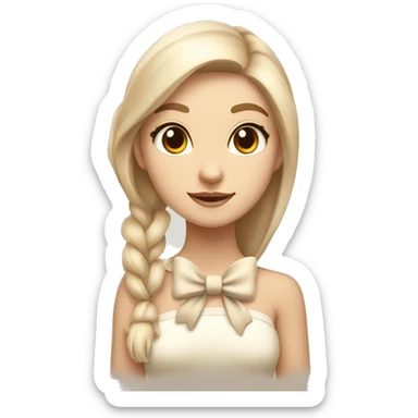 beautiful light beige and white fawn with bow around neck fullbody sticker