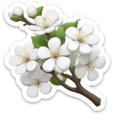 White blossom tree  sticker