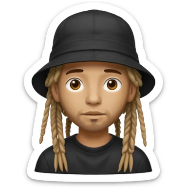 dreadlocks Street artist with black bucket hat sticker