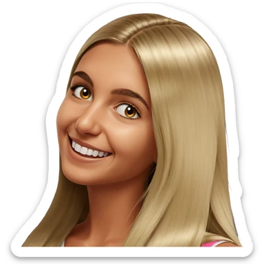 smiling blonde girl portrait sticker