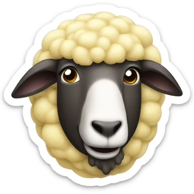 I need a big forehead sheep like a banana with a face and no eyes  sticker