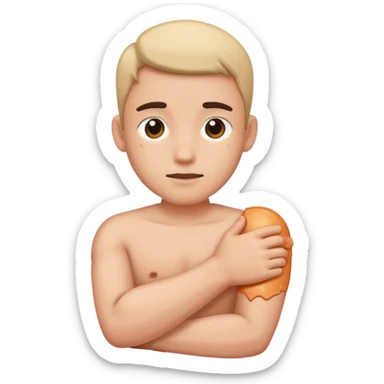 person with a lump under the skin on the arm sticker