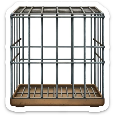 A long rectangular cage  sticker