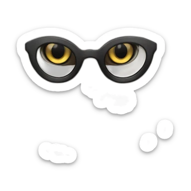 white siberian cat with thief mask sticker