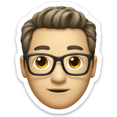 neat hair chinese guy wearing specs and tie sticker