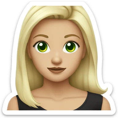 blonde green eyed girl black shirt sticker
