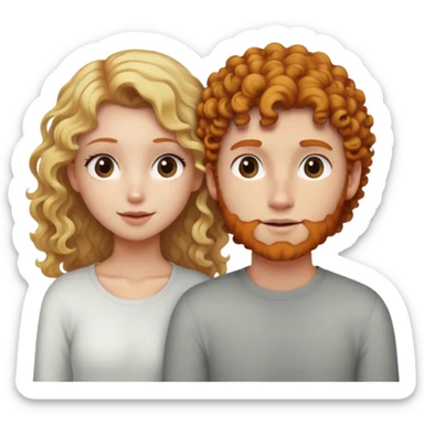 Blonde straight hair girl and ginger curly hair boyfriend  sticker
