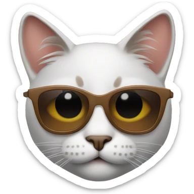 Cat with sunglasses sticker