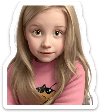 blonde girl in pink sweater sticker