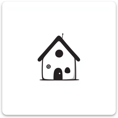 minimal house sticker
