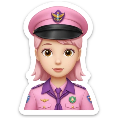 scout girl with pretty pink uniform sticker