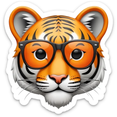 tiger head with wayfarer sunglasses black lens sticker