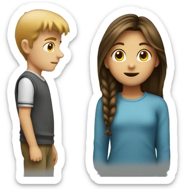 girl watching a boy sticker