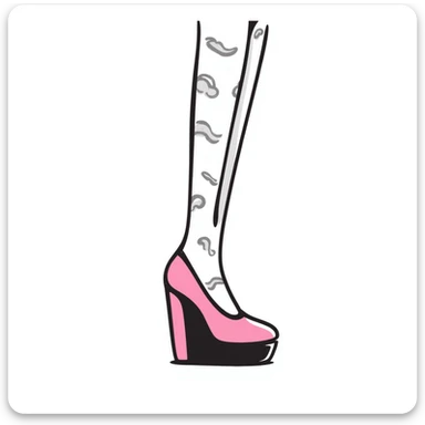 pink platform heel with leg in stockings sticker