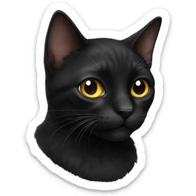 Realistic black cat  sticker