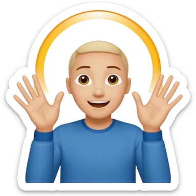 mám radost vyjádřeno rukama českým jazykem pro neslyšící sticker