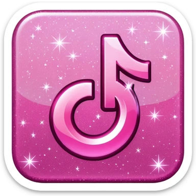 glitter pink logo TikTok sticker