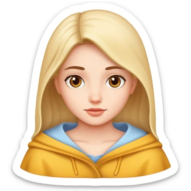 A girl with a cover sticker