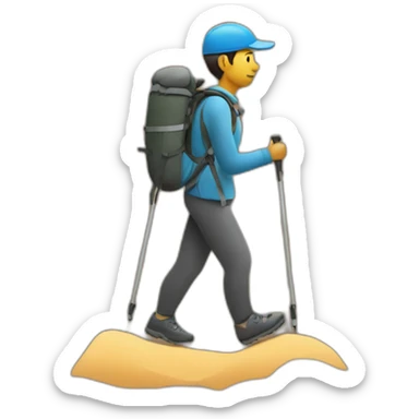 person hiking on trail sticker