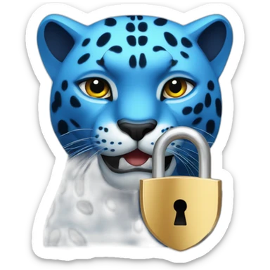 blue panther with secure padlock sticker
