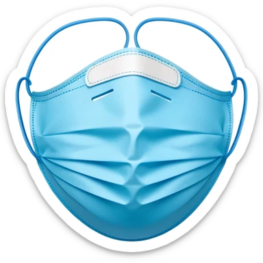isolated blue surgical mask, covid protective mask, no person sticker
