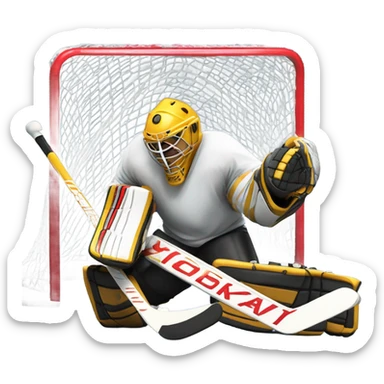 Hockey goalie doing the splits sticker
