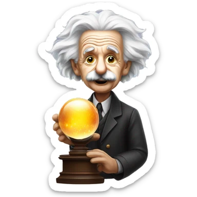 Albert Einstein with crystal ball sticker