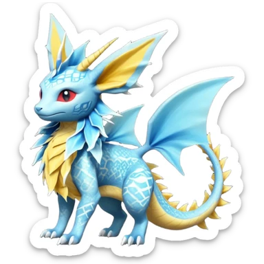 Salandit-Vaporeon-Jolteon-Fakémon-hybrid-creature (full body)  sticker