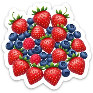 strawberries, blueberries, raspberries fun sticker