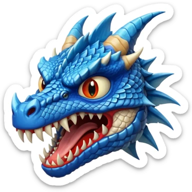 blue dragon face angry sticker