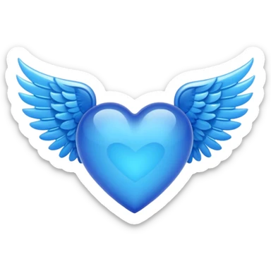 blue heart with wings emoji sticker