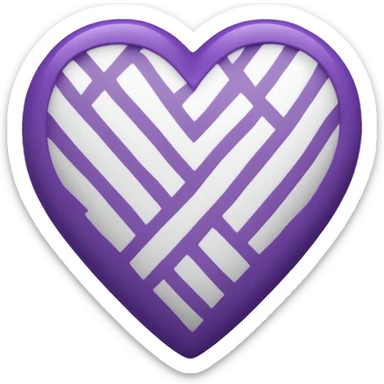 Purple and white heart sticker