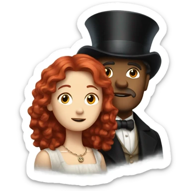 Red headed girl with Leonardo on the titanic sticker