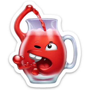 Kool aid man drinking beer and holding a Zyn pouch sticker