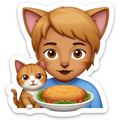 Someone eating a cat sticker