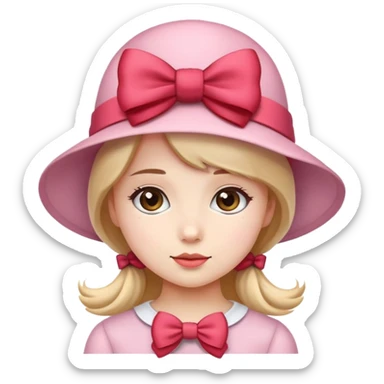 Cute bow hat sticker