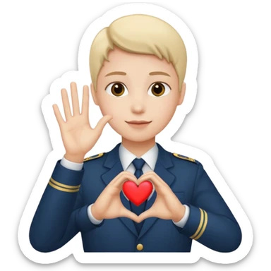 Saludo de manos en forma de corazón  sticker