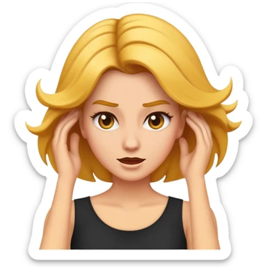 a flipping hair emoji to the back with a sassy look sticker