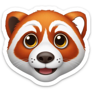 red panda face with huge cute eyes sticker
