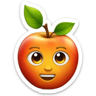 Apple wearing an orange sticker