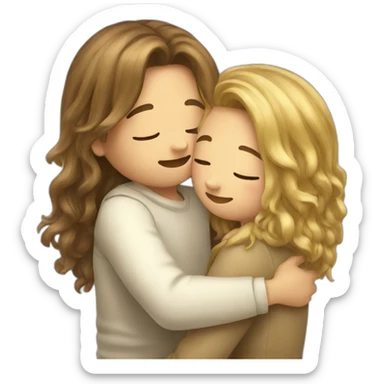 Hug, ios long hair  sticker