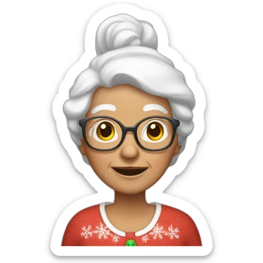 santa claus granny sticker