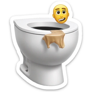 Crazy head coming out of a toilet  sticker