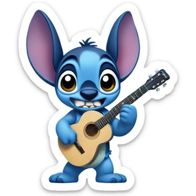 Stitch in Elvis clothing with guitar lilo and stitch sticker