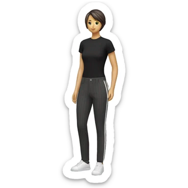 pantalon negro con rayas grises sticker