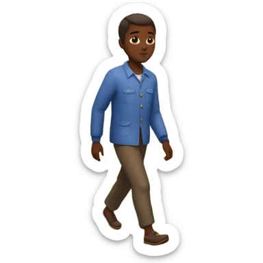 African man walking in a field  sticker