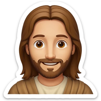 a picture of Jesus smiling sticker