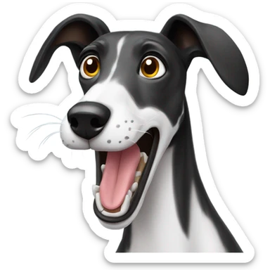 black greyhound barking sticker